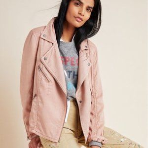 Anthropologie Pink Marrakech Ronika Draped Moto Jacket M